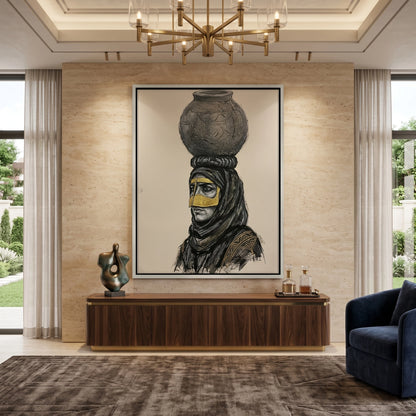 Traditional Gold Battoulah Mask - Canvas