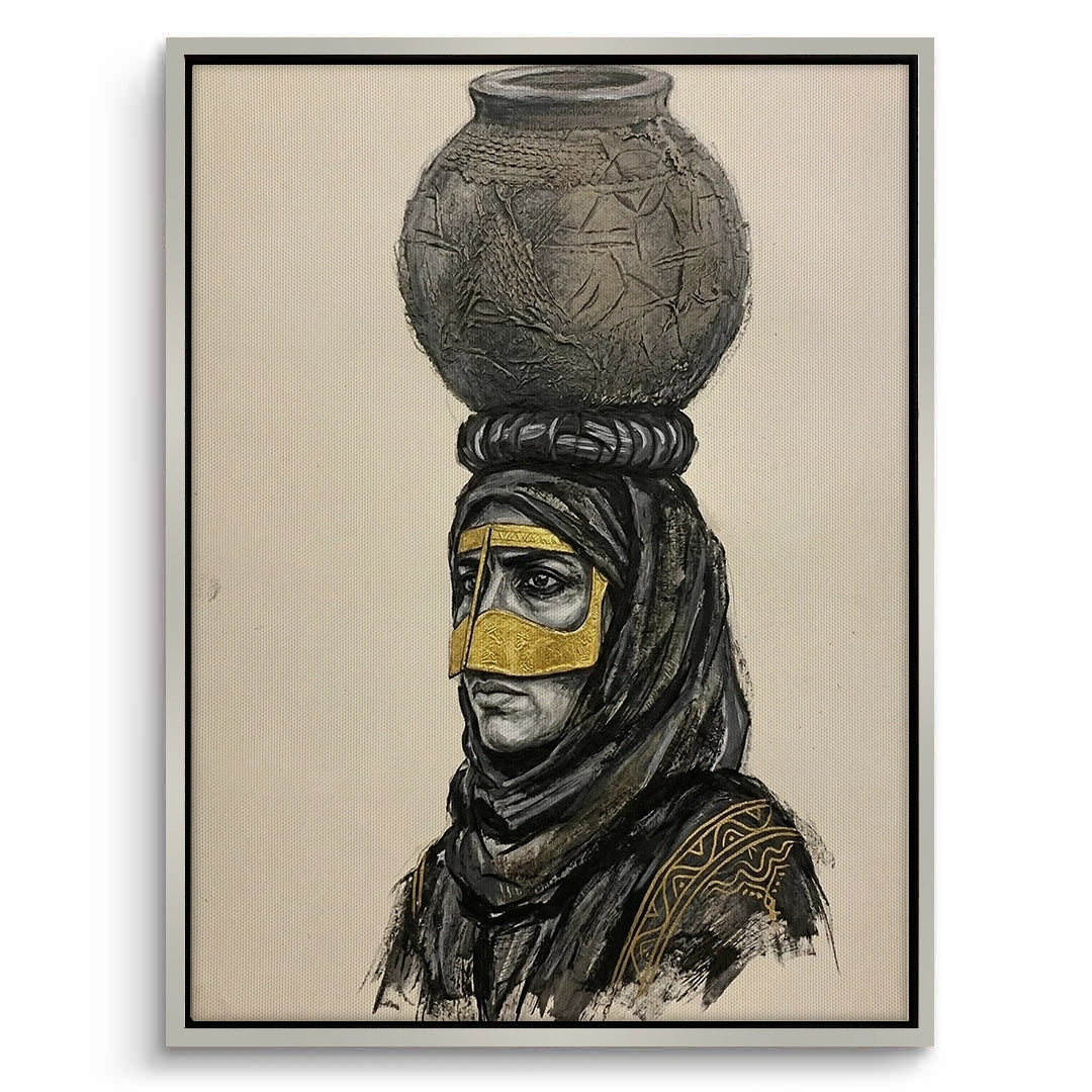 2Traditional Gold Battoulah Mask - Canvas