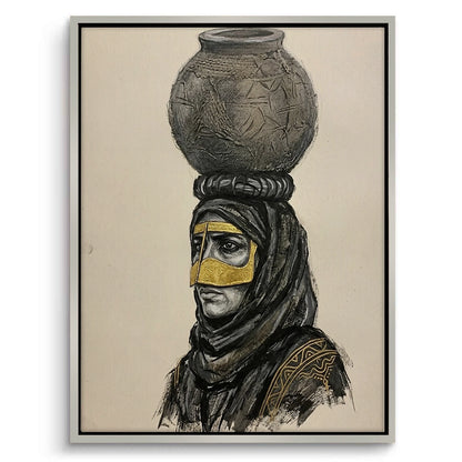 Traditional Gold Battoulah Mask - Canvas