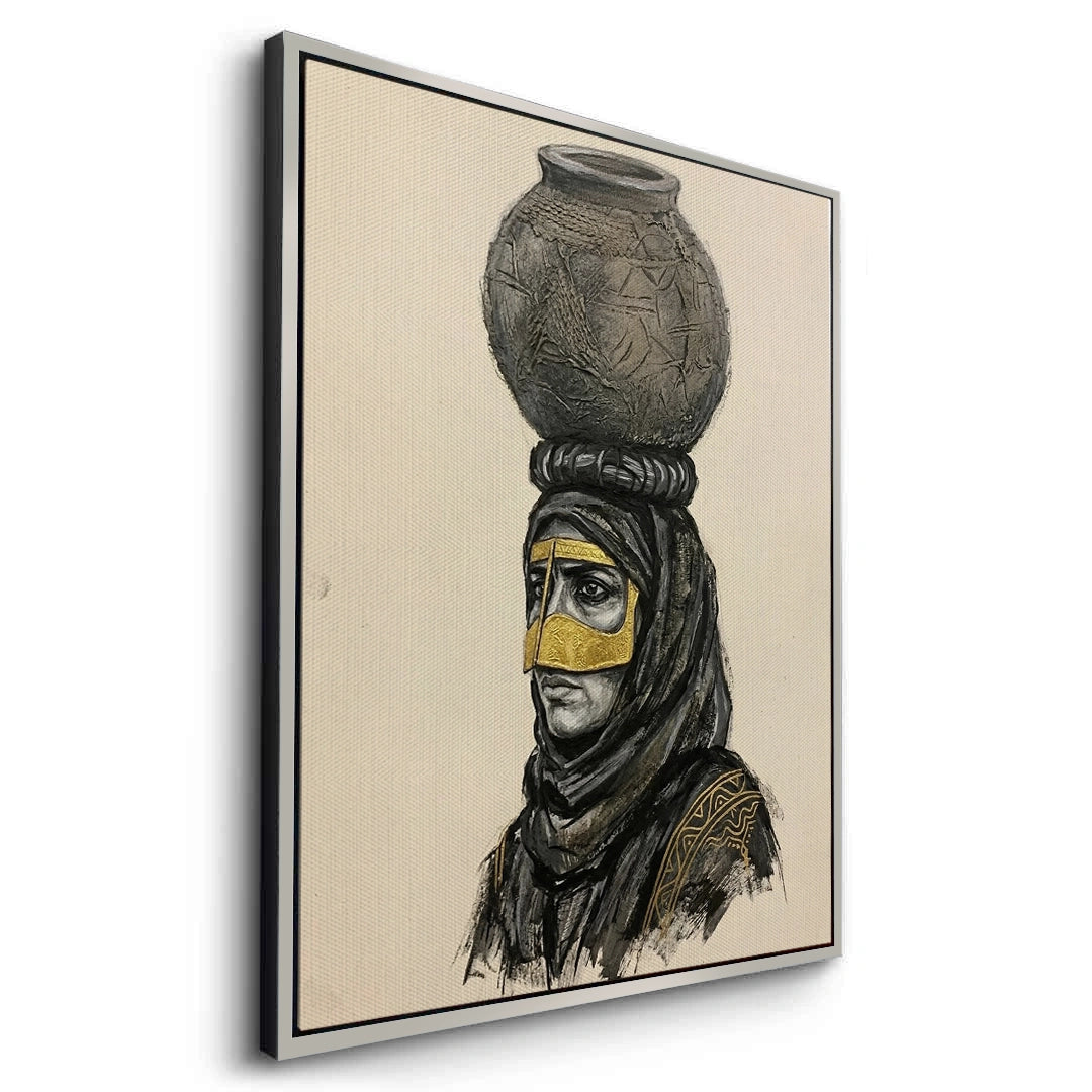 2Traditional Gold Battoulah Mask - Canvas