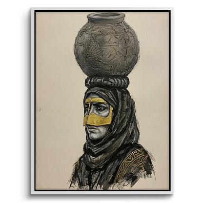 Traditional Gold Battoulah Mask - Canvas