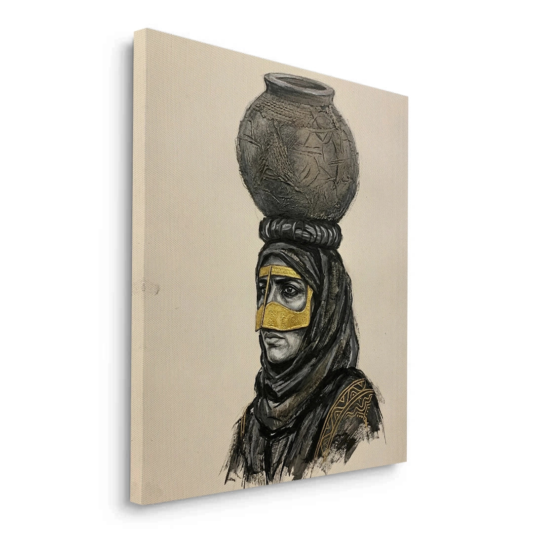 2Traditional Gold Battoulah Mask - Canvas