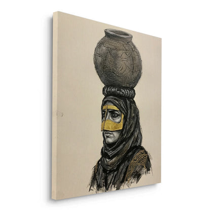 Traditional Gold Battoulah Mask - Canvas