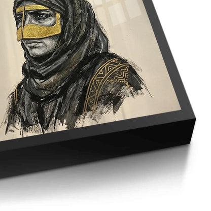Traditional Gold Battoulah Mask - Fine Art