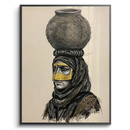 Traditional Gold Battoulah Mask - Fine Art