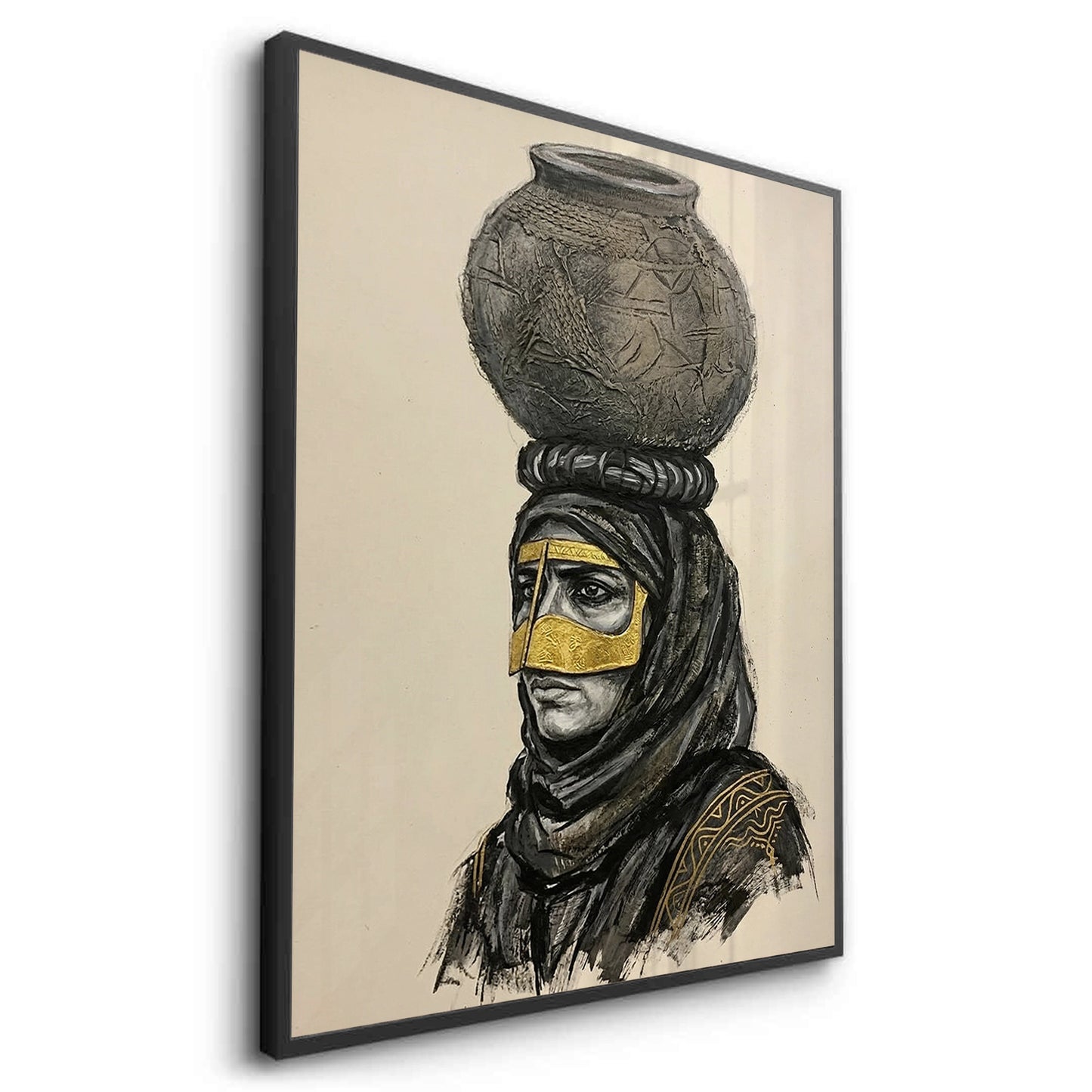 2Traditional Gold Battoulah Mask - Fine Art