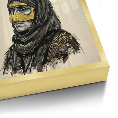 Traditional Gold Battoulah Mask - Fine Art