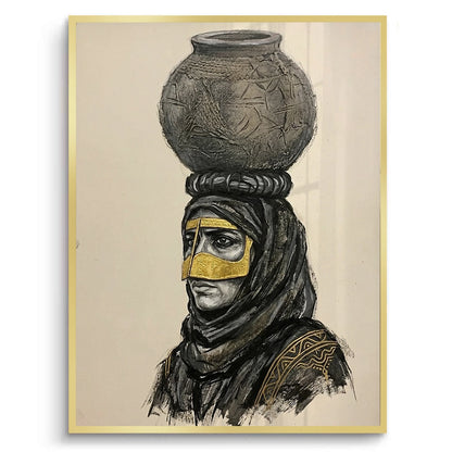 Traditional Gold Battoulah Mask - Fine Art