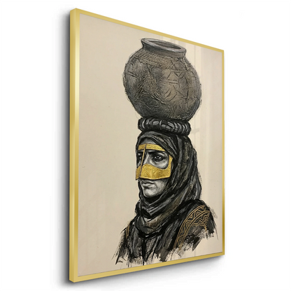 Traditional Gold Battoulah Mask - Fine Art