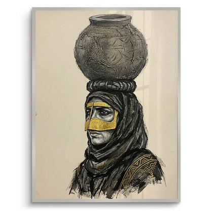 Traditional Gold Battoulah Mask - Fine Art