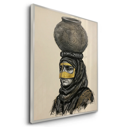 Traditional Gold Battoulah Mask - Fine Art