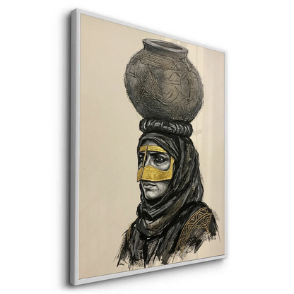Traditional Gold Battoulah Mask - Fine Art