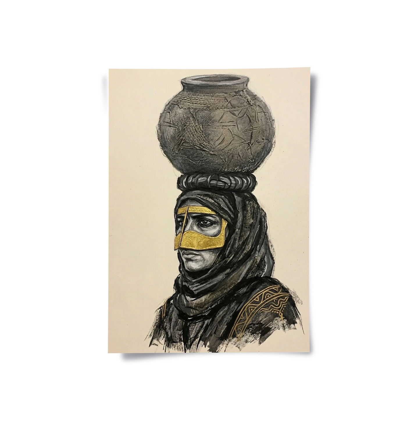2Traditional Gold Battoulah Mask - Poster