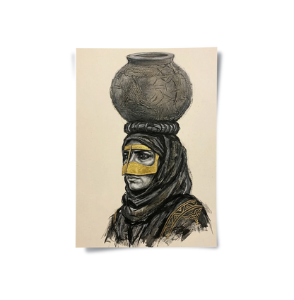 Traditional Gold Battoulah Mask - Poster