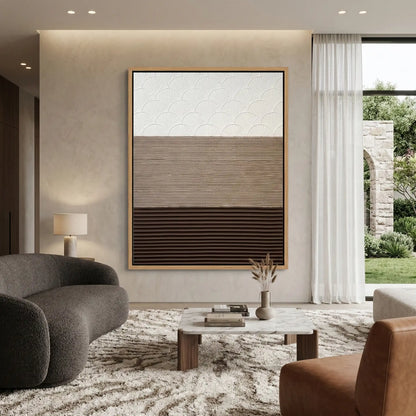 Trifecta Earth Tone Textured Plaster Art #TET924
