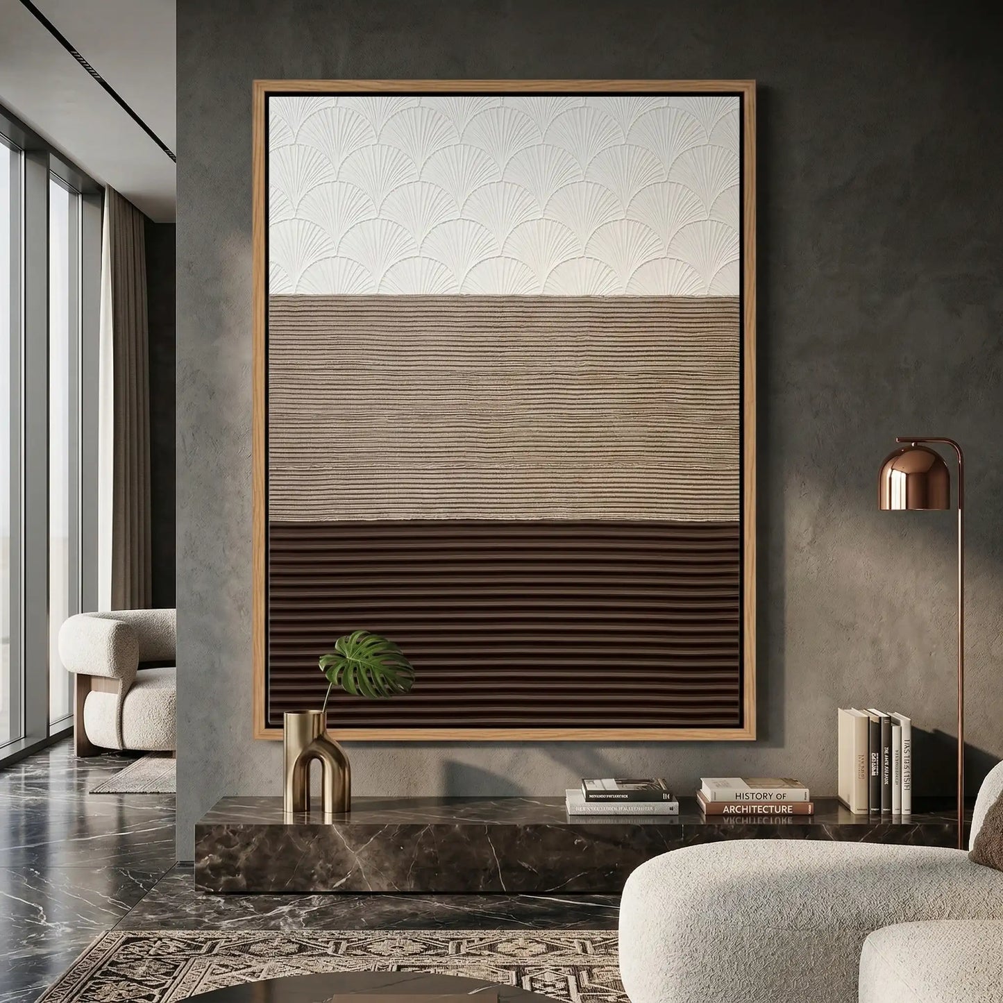 2Trifecta Earth Tone Textured Plaster Art #TET924