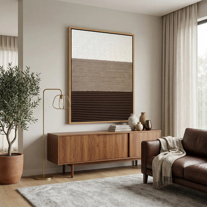 Trifecta Earth Tone Textured Plaster Art #TET924