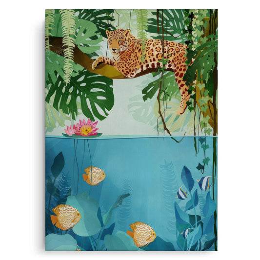 Tropical Wildlife Above and Below - Canvas