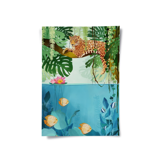 Tropical Wildlife Above and Below - Poster