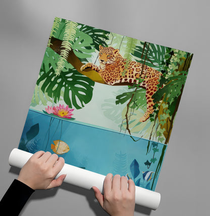 Tropical Wildlife Above and Below - Poster