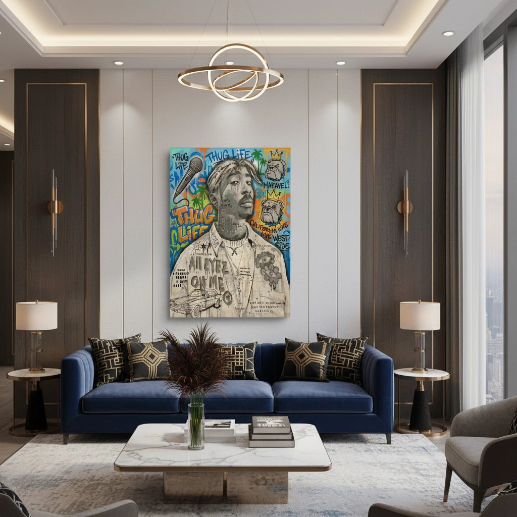 2Tupac Shakur Graffiti - Canvas