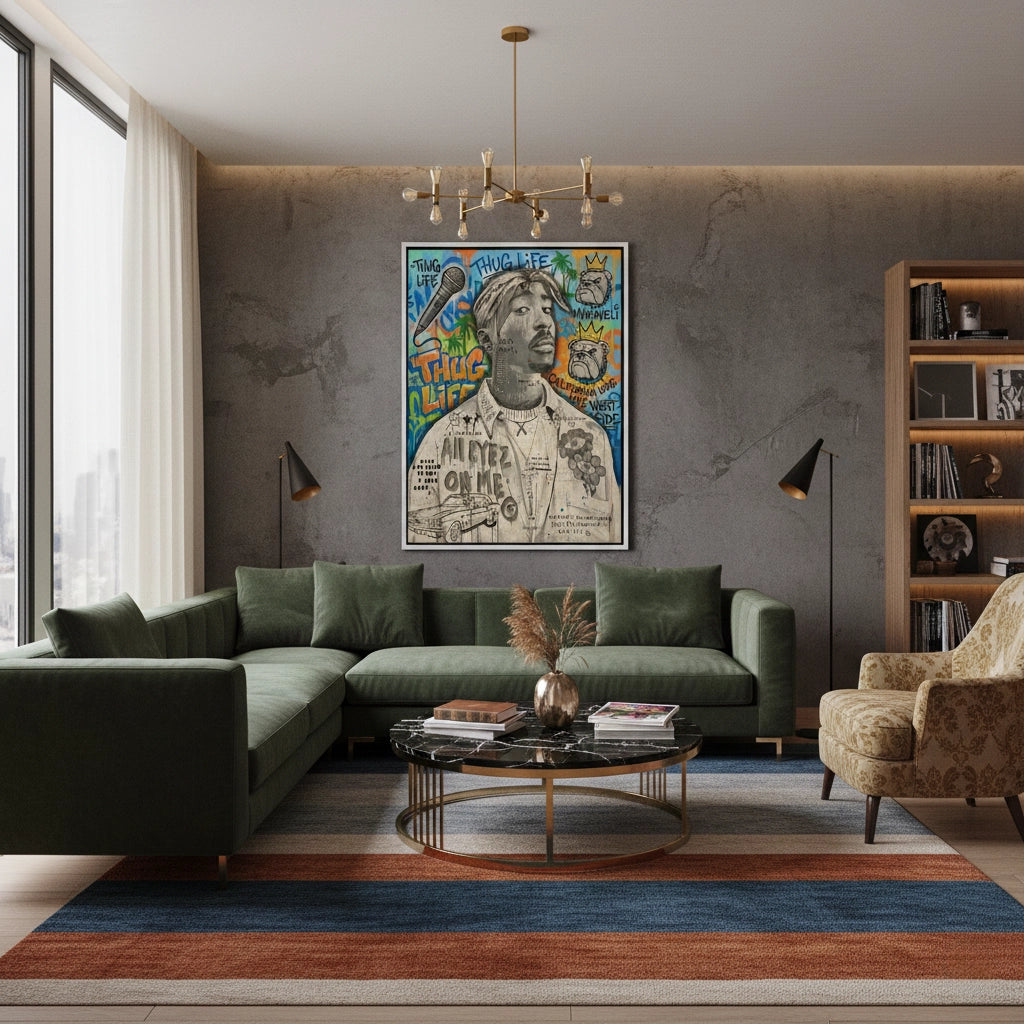 2Tupac Shakur Graffiti - Canvas
