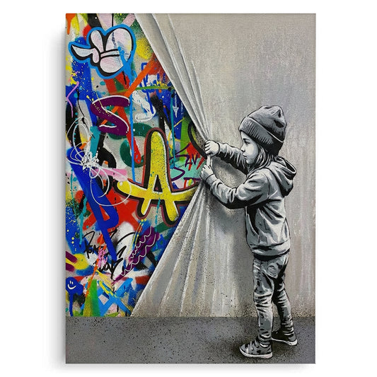 Urban Child Graffiti Reveal - Canvas