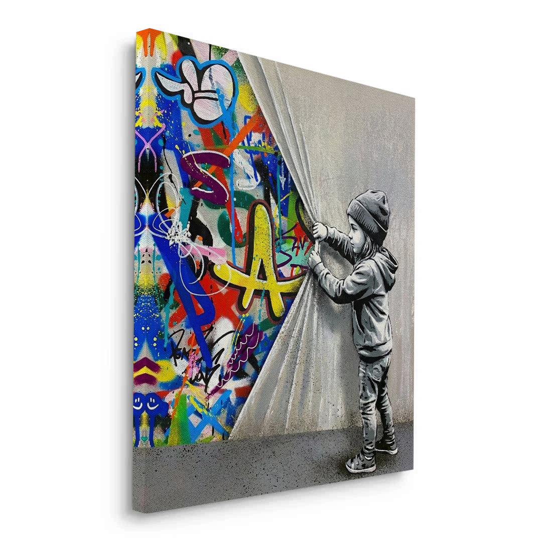 2Urban Child Graffiti Reveal - Canvas