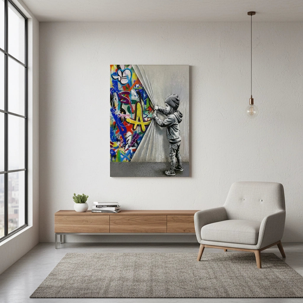 2Urban Child Graffiti Reveal - Canvas