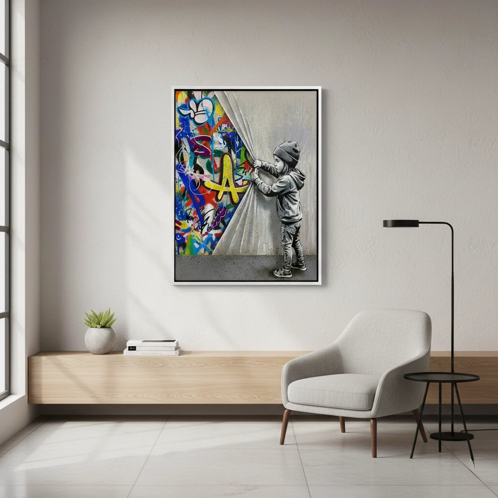 2Urban Child Graffiti Reveal - Canvas