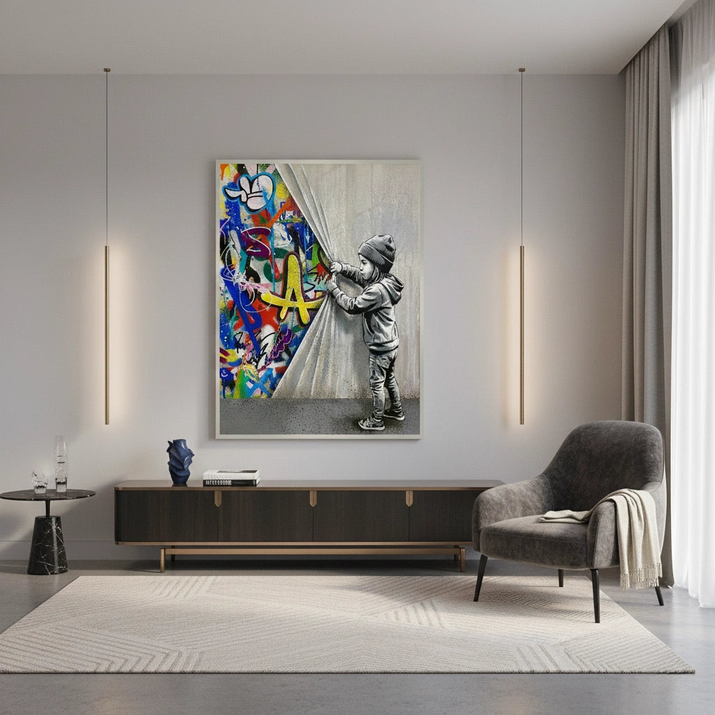 2Urban Child Graffiti Reveal - Fine Art