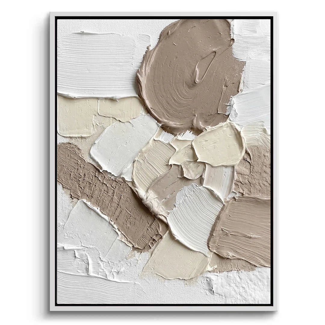 Minimalist urban fossil concrete wall art with natural leaf imprints, perfect for modern villa interiors in Dubai.