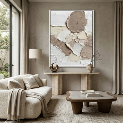 Handcrafted urban fossil cement tray with organic textures, luxury home accessory available in the UAE.