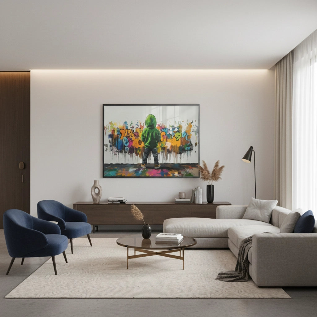 2Urban Graffiti Boy - Fine Art