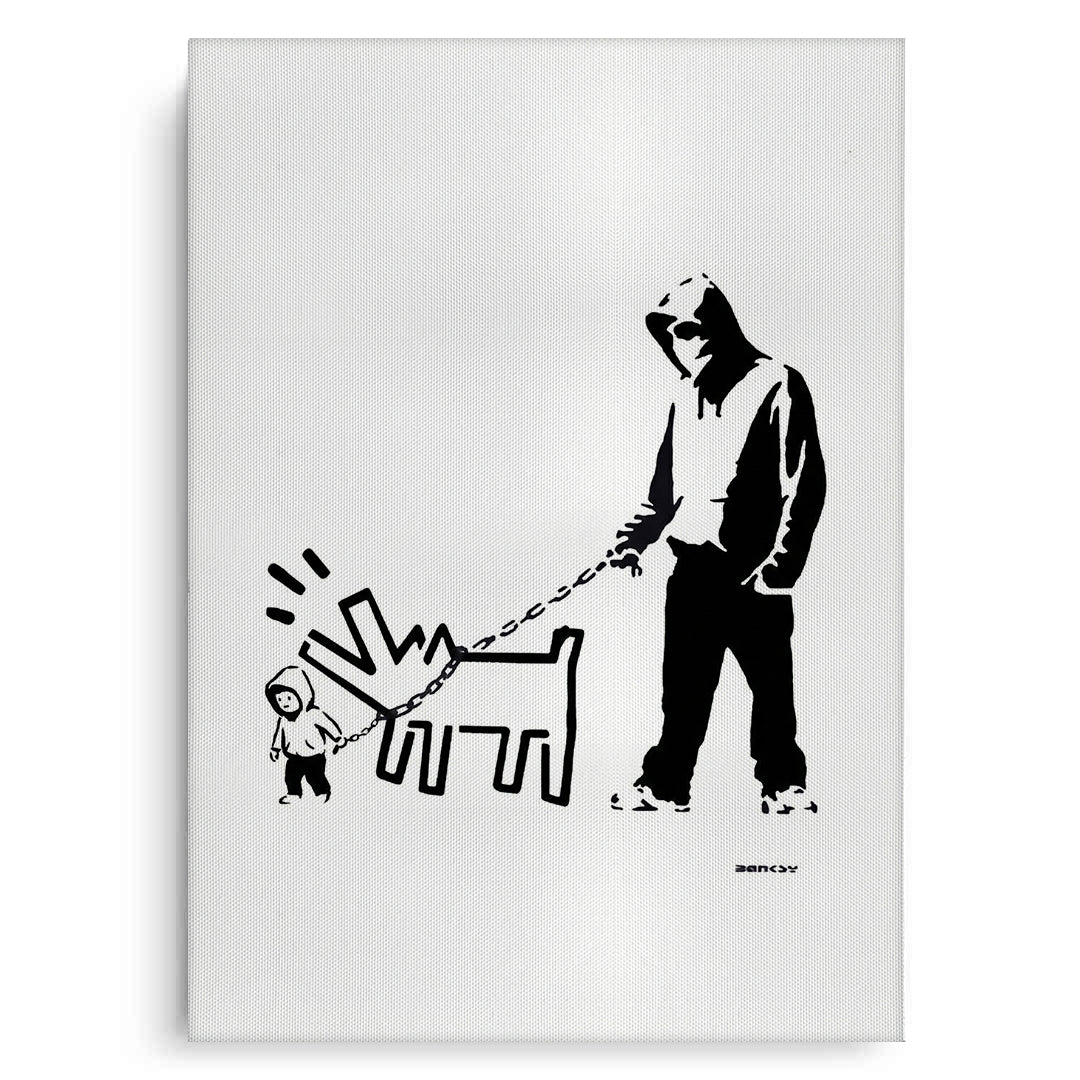 2Urban Graffiti Man with Keith Haring Dog - Canvas