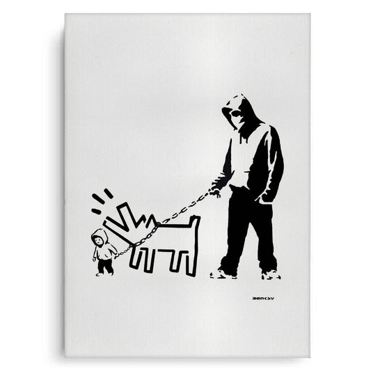 Urban Graffiti Man with Keith Haring Dog - Canvas