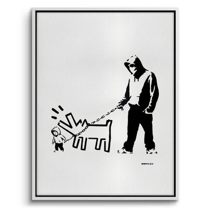 Urban Graffiti Man with Keith Haring Dog - Canvas
