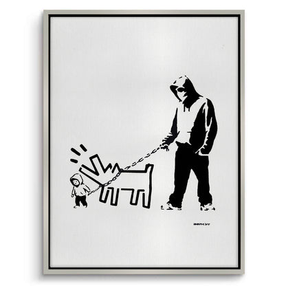 Urban Graffiti Man with Keith Haring Dog - Canvas