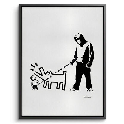 Urban Graffiti Man with Keith Haring Dog - Canvas
