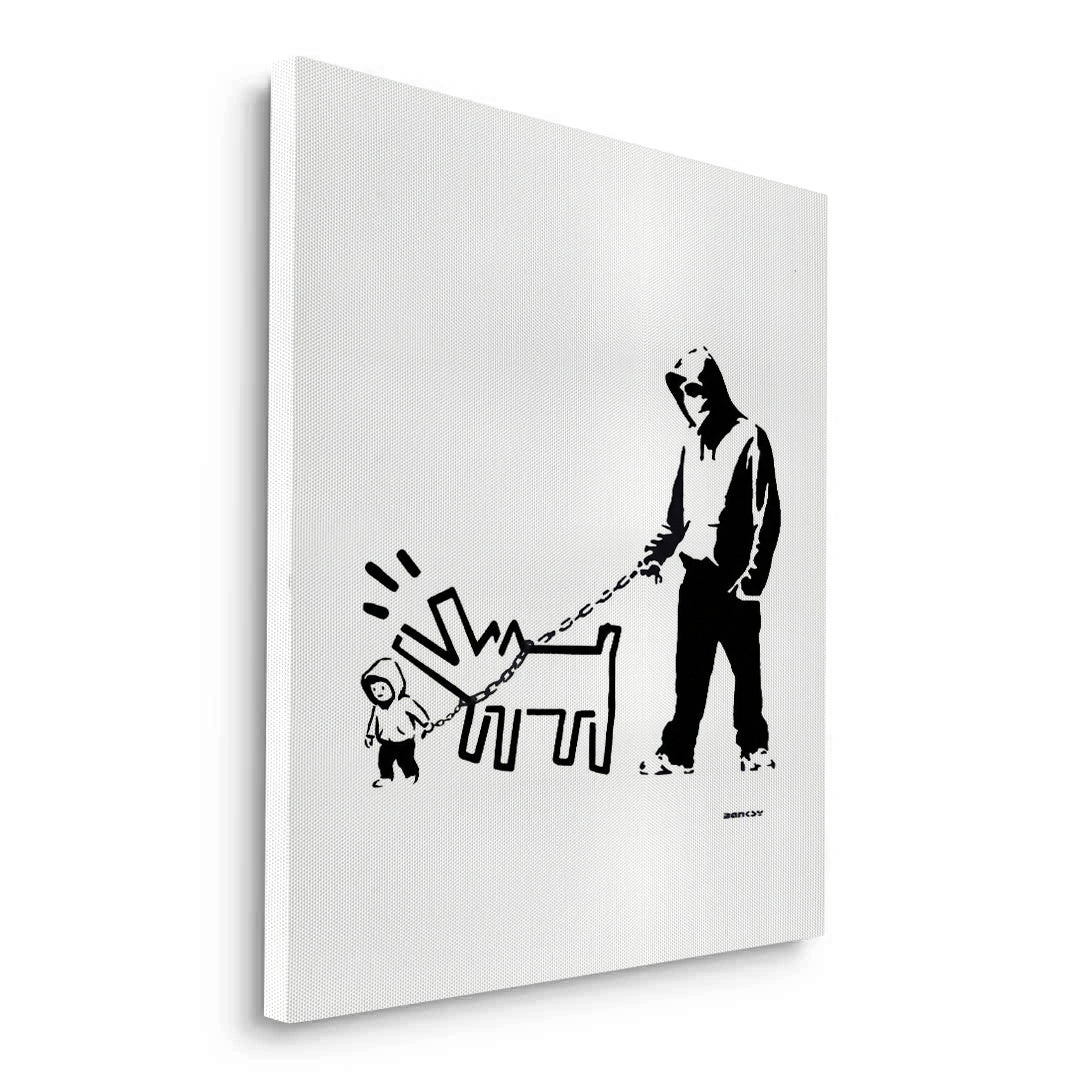 2Urban Graffiti Man with Keith Haring Dog - Canvas