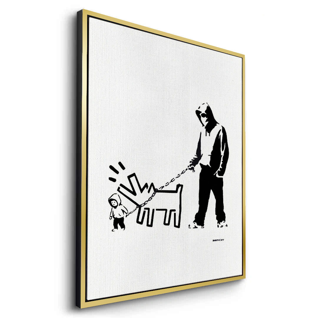 2Urban Graffiti Man with Keith Haring Dog - Canvas