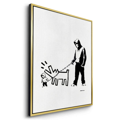 Urban Graffiti Man with Keith Haring Dog - Canvas