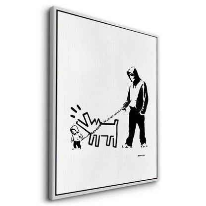 Urban Graffiti Man with Keith Haring Dog - Canvas