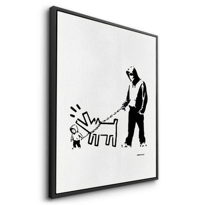 Urban Graffiti Man with Keith Haring Dog - Canvas