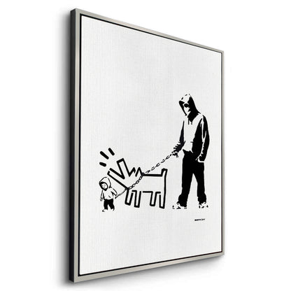 Urban Graffiti Man with Keith Haring Dog - Canvas