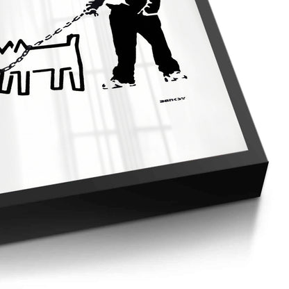 Urban Graffiti Man with Keith Haring Dog - Fine Art