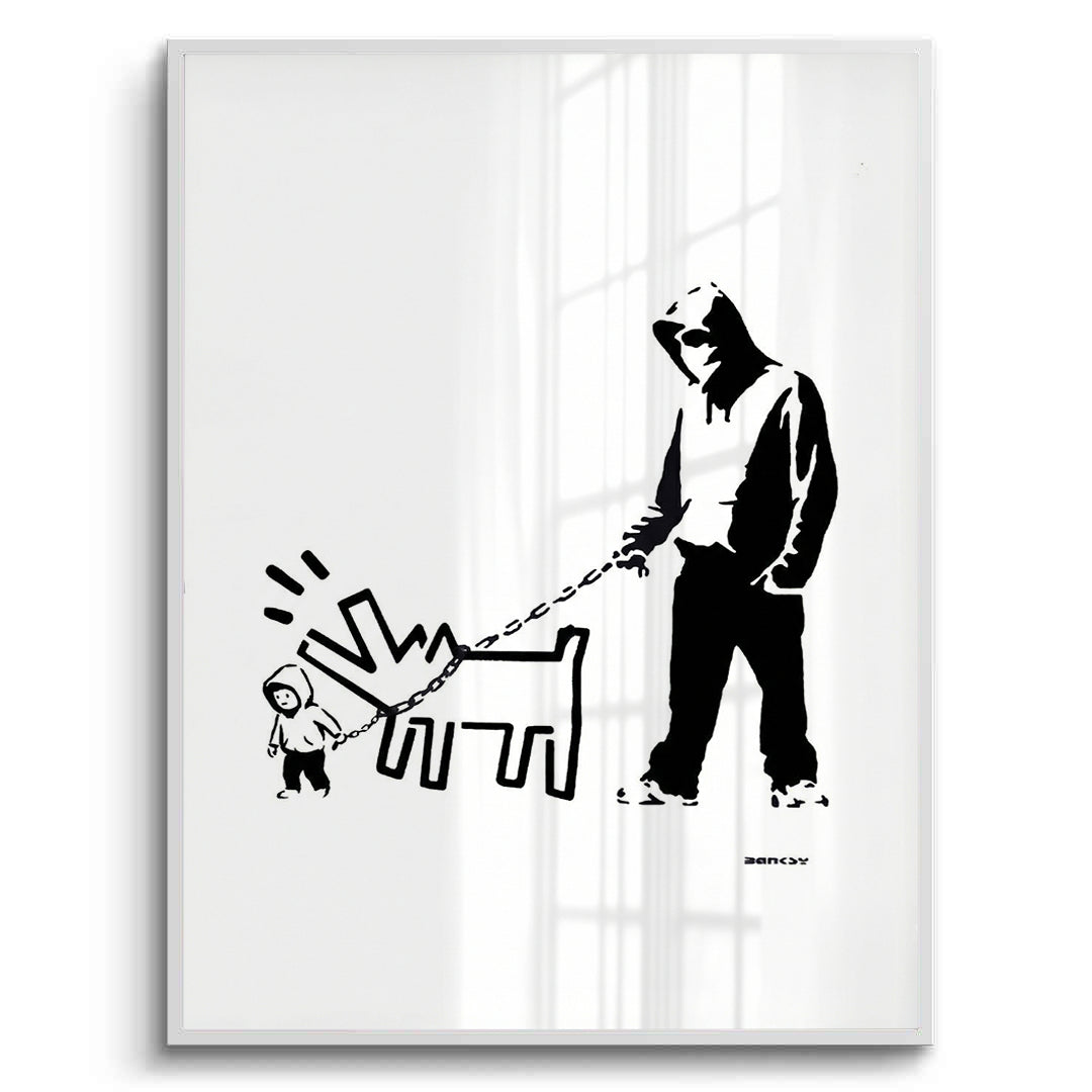 2Urban Graffiti Man with Keith Haring Dog - Fine Art