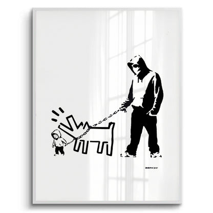Urban Graffiti Man with Keith Haring Dog - Fine Art
