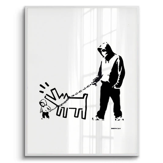 Urban Graffiti Man with Keith Haring Dog - Fine Art
