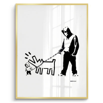 Urban Graffiti Man with Keith Haring Dog - Fine Art